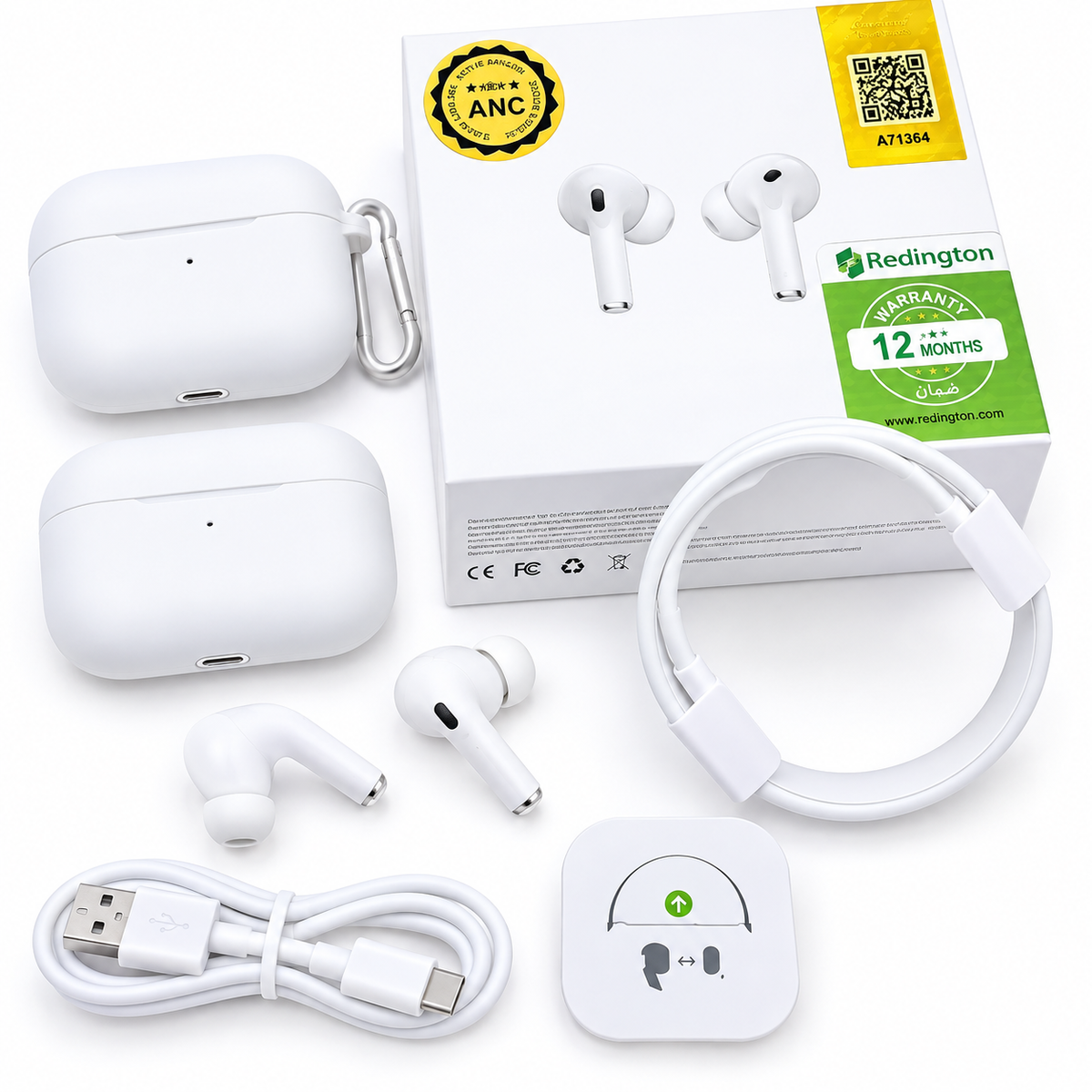 White Earbuds Pro 2 Wireless Earbuds Buy 1 get to free hain silicone case & data cable